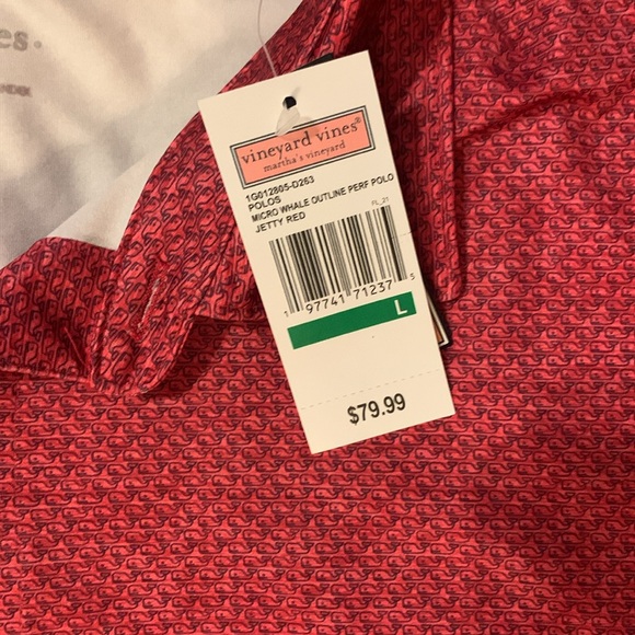 Vineyard Vines Men's Red Polo Shirt new L - Picture 4 of 4